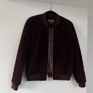 Johnston & Murphy Dark Maroon Quilted Bomber Jacket